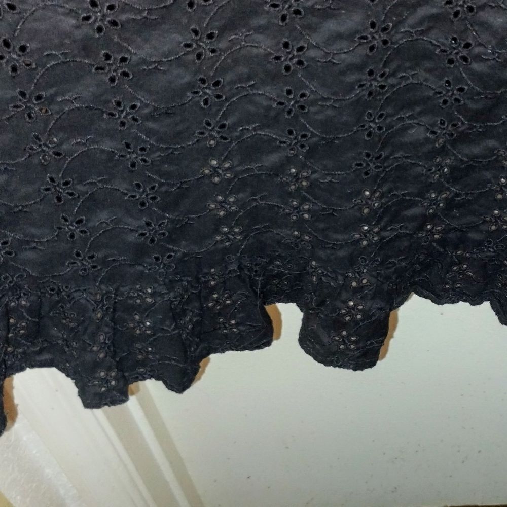 Mango Black Open Work Eyelet Halter with Ruffle Hem Dress - Picture 10 of 12
